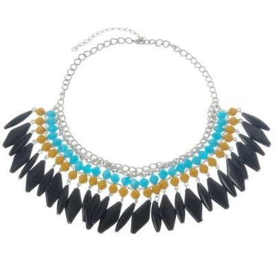 Afbeelding van Behave Korte ketting 42cm lengte met 3rijen kralen + verlengketting 7cm