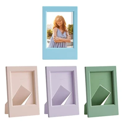 Afbeelding van kwmobile 4x mini fotolijst staand voor foto&#039;s 9,2 x 6,1 cm Fotokader instant camera In poederroze/paars/lichtblauw/lichtgroen