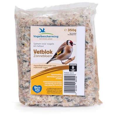 Afbeelding van Wildbird Vbn Vetblok Met Zonnebloempitten Tuinvogelvoer 11.5x10x3 cm 300 g