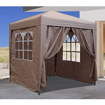 Afbeelding van QUICK STAR Pop up paviljoen 2 x m beige met 4 Easy klittenband zijwanden ritssluitingen