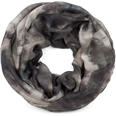 Afbeelding van styleBREAKER Dames Lussen sjaal met abstract borstelstreekpatroon, buissjaal meerkleurig, doek 01017130, kleur:Zwart Grijs
