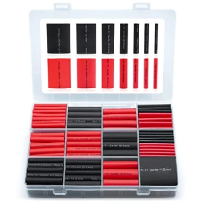 Afbeelding van Wirefy Krimpkous Kit 3:1 Dubbelwandige Kabel Met Zelfklevende Voering Thermische Slang Zwart, Rood