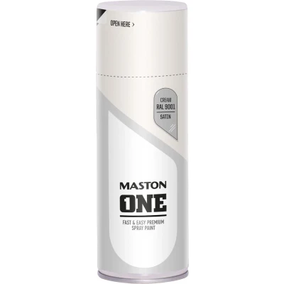 Afbeelding van Maston ONE spuitlak zijdeglans crèmewit (RAL 9001) 400 ml