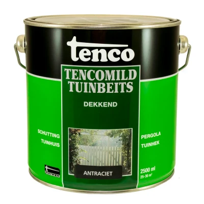 Afbeelding van Tenco Tencomild Tuinbeits Dekkend 2,5 ltr antraciet Buiten onderhoud