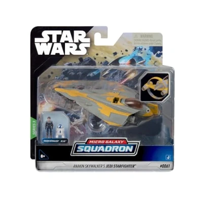 Afbeelding van Bizak Star Wars Micro Galaxy Squadron Anakin Skywalker&#039;s Jedi Starfighter voertuig van de klasse 12 cm met 2,5 figuren (62610039)