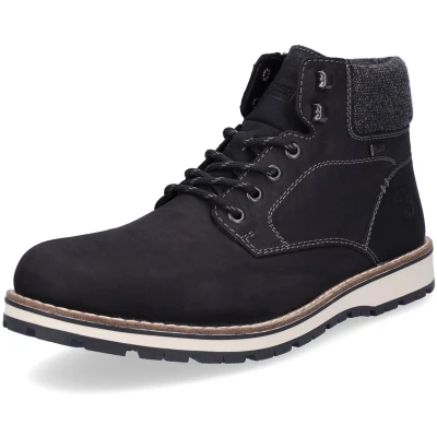 Afbeelding van Rieker Stiefelette Veterboots schwarz granit, Heren, Maat: 46, granit Leer/ synthetisch