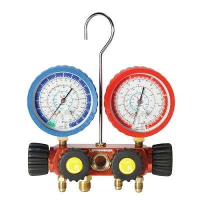 Afbeelding van Rothenberger Manifold Plus set 4 weg R410A R32 inclusief drukslangen