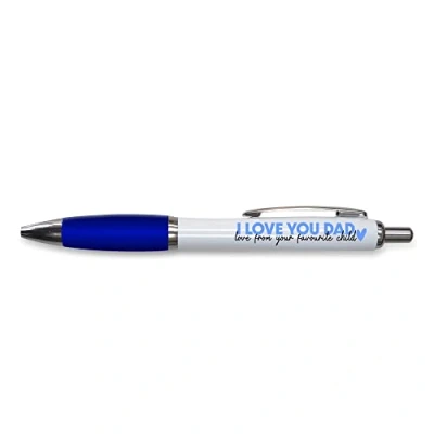 Afbeelding van Tongue in Peach Grappige nieuwigheid Push Pen Gift Balpennen I Love You Dad grap Stationair BLAUW PP147