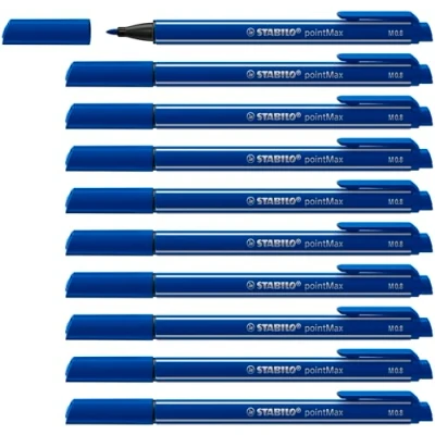 Afbeelding van 10x Viltstift STABILO pointmax 488/32 ultramarijn