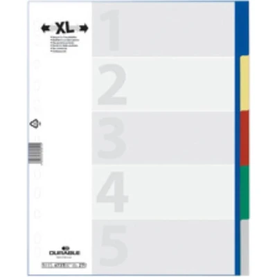 Afbeelding van Durable Tabbladen A4+ 5 delig gekleurde tabs en voorblad PP, veelkleur