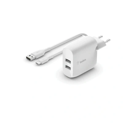 Afbeelding van USB Thuislader met C kabel van Belkin Wit Kunststof