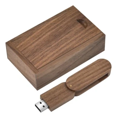 Afbeelding van HOZYALE USB stick, 16 GB, hout, 2.0, flashdrive, gegevensopslag, geheugenstick met houten doos, voor bruiloft, vrienden, familie