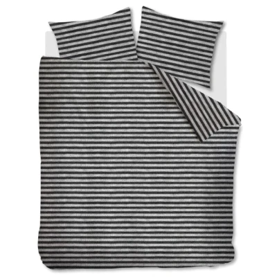 Afbeelding van Ariadne at Home Dekbedovertrek Knit Stripes Zwart 240 x 200/220