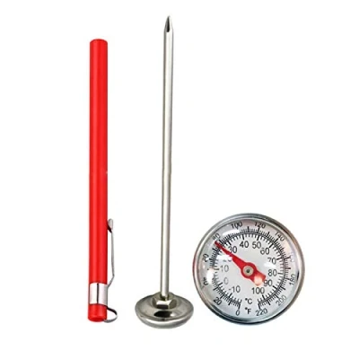 Afbeelding van GeKLok Compost Bodemthermometer Roestvrijstalen Wijzerplaatthermometer voor compostering thuis en achtertuin, 127 mm lichtgewicht temperatuursonde compostdetector