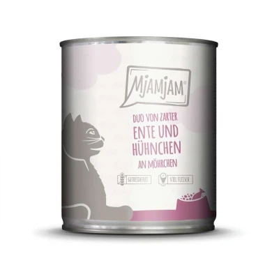 Afbeelding van Voordeelverpakking MjAMjAM Duo 12 x 800 g malse kip en eend met wortelen