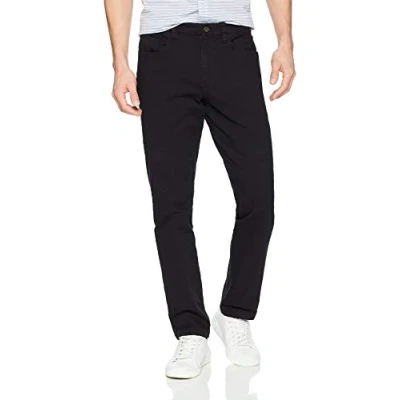 Afbeelding van Amazon Essentials Men&#039;s Chinobroek met 5 zakken, comfortabele stretch en slanke pasvorm (voorheen Goodthreads), Zwart, 32W / 34L