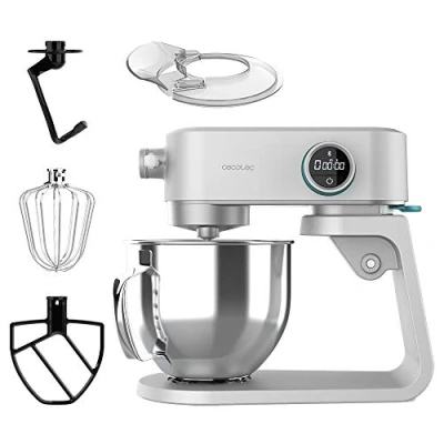 Afbeelding van Cecotec Twist&amp;Fusion 4000 Mixer 800 Watt gegoten aluminium behuizing DC motor 8 versnellingen LED licht 5.2 liter roestvrijstalen kom wit