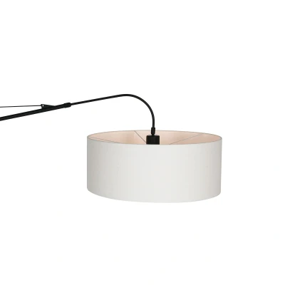 Afbeelding van Steinhauer Wandlamp elegenant classy 9321 zwart kap wit linnen grof