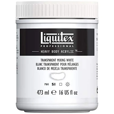 Afbeelding van Liquitex 8870280 Professional Heavy Body acrylverf in kunstenaarskwaliteit met uitstekende lichtechtheid en boterachtige consistentie, 473ml Pot, Transparent Mixing White