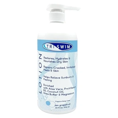 Afbeelding van TRISWIM Bodylotion Huidregenererende, Na Het Zwemmen Verzorging, Body Moisturiser Voor Droge Huid, Verrijkt Met Magnesium, Hydraterende Vegan Zwembad Zwemmers (946ml)