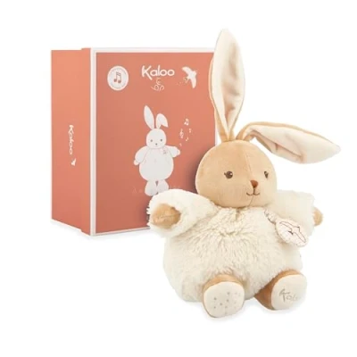 Afbeelding van KALOO Muziekhaas 17 cm superzacht pluche dier voor je kind schattige metgezel vanaf de geboorte ideale maat kleine handen geboortecadeau K214021