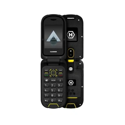 Afbeelding van Flip telefoon klaptelefoon hamer DIG LTE 4G Robuust, 2 beeldschermen, simlock free, dual sim, geen contract, 1200 mAh, 4G/LTE, waterdicht IP68
