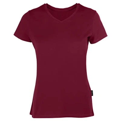 Afbeelding van Damesshirt &#039;Luxury V Neck Tee&#039; met korte mouwen Bordeaux L