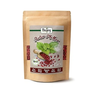 Afbeelding van Biojoy BIO Rode Peperkorrels (100 g), Peper heel voor Pepermolen (Piper album)