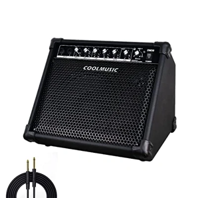 Afbeelding van Coolmusic DM30 AMP 30 Watt Elektronische Drum Versterker Toetsenbord met Aux in en Bluetooth, 2 ingangen, 3 Band EQ DI OUT