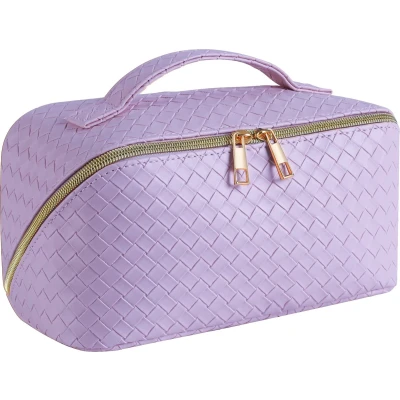 Afbeelding van YONO Reis Make Up Tas Toilettas Etui Cosmetica Beauty Case Organizer Large Lichtpaars