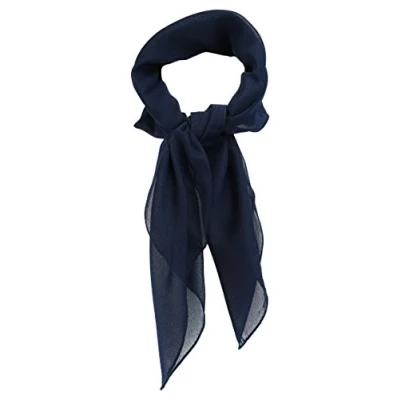 Afbeelding van TigerTie Fijne chiffon sjaal voor dames, effen kleur, afmetingen 58 cm x cm, donkerblauw, Nickituchgröße: ca. Länge Breite