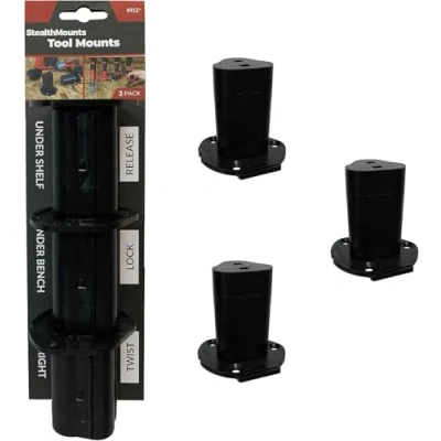 Afbeelding van StealthMounts TM MW12 BLK 3 machinehouder voor Milwaukee M12 Zwart pack