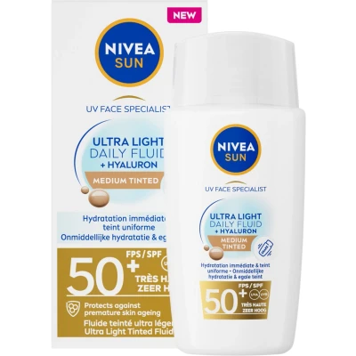 Afbeelding van NIVEA SUN UV Face Specialist Ultra Light Daily Fluid Medium Tinted SPF50+ 40ML
