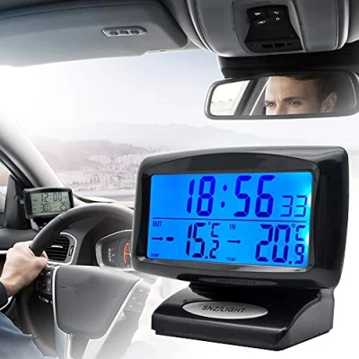 Afbeelding van MASO Auto LCD Digitale Temperatuur Klok 2 in 1 Indoor Outdoor Thermometer Met Blacklight Functie