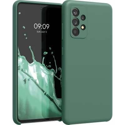 Afbeelding van kwmobile telefoonhoesje geschikt voor Samsung Galaxy A52 / 5G A52s Hoesje met siliconen coating Smartphone case in dennengroen