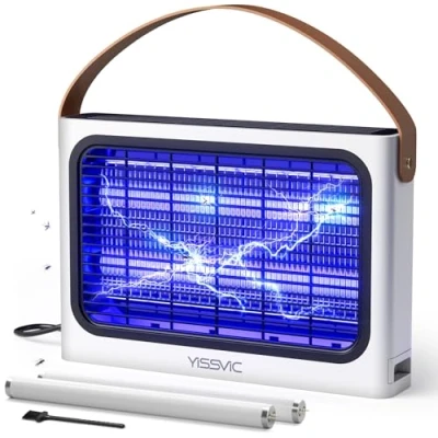 Afbeelding van YISSVIC Anti muggenlamp voor binnen, 4300 V, elektrische vliegendoder, uv lamp met 2 reservelampen, 20 W, insectenvernietiger, bestrijding van muggen, vliegen, motten en andere vliegende insecten