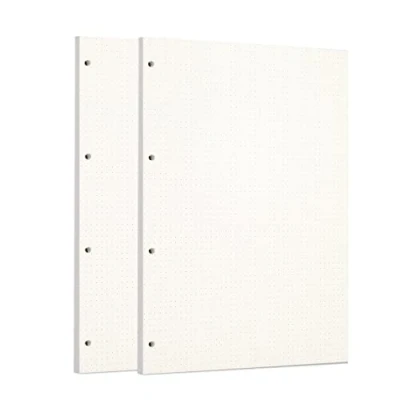 Afbeelding van Zelten Losse vellen geperforeerd papier, navulverpakkingen papier voor 6 gaats binders, persoonlijke organizer, dagboek, notitieboek, navulbare planner, gestippeld, A4/4 gaten