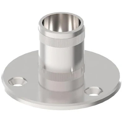 Afbeelding van Sellon24® Roestvrij stalen vloerflens grondanker ronde buis Ø 42,4 mm balustrade palen V2A 1945.242