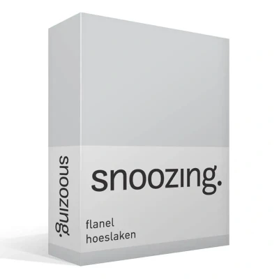 Afbeelding van Snoozing Flanel Hoeslaken Tweepersoons 140x200 cm Grijs