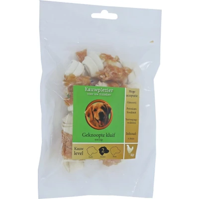 Afbeelding van Natuurlijke Snack kluif geknoopt plus kip 7 cm zak a 6st Gebr de boon