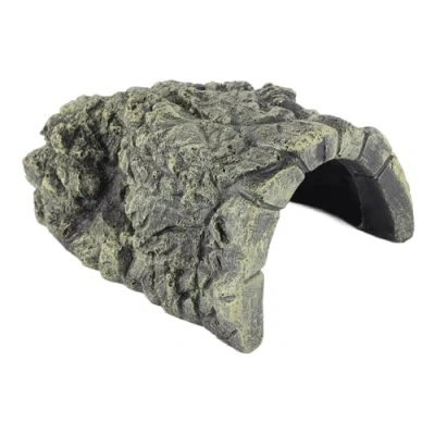Afbeelding van Garosa Stenen grot schuilplaats verbergen schildpad huis voor reptielen kikker dierentuin aquarium decoratie ornament (groot)