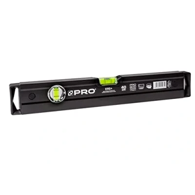 Afbeelding van PRO800 waterpas 40cm eenzijdig gefreesd met Ergonomisch profiel ERS+ (Easy Reading System) Nauwkeurige Anti Shock Absorber eindkappen Kleur Zwart