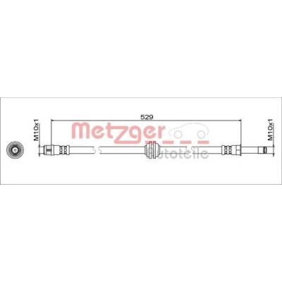 Afbeelding van METZGER 4111811 Remslang Vooras links, rechts 529mm