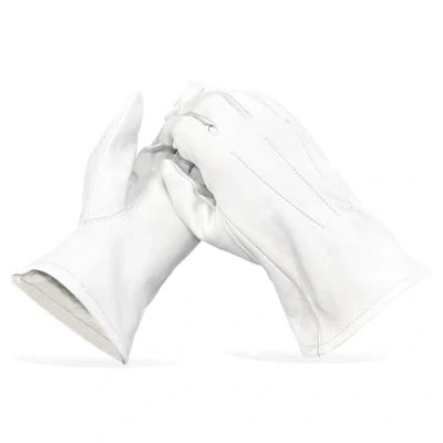 Afbeelding van Witte handschoenen van 100% zacht leer, wit, L