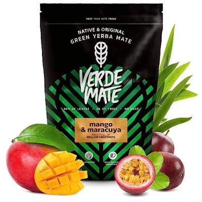 Afbeelding van Verde mate Green Mango &amp; Maracuya 0,5kg Fruitige yerba Exotische smaak van De kracht verfrissing Natuurlijke stimulatie Braziliaanse 500 g
