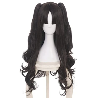 Afbeelding van HIROAKIYA Ishtar Rin Tohsaka Wig, Fate Cosplay Wig Clip Ponytails with Cap