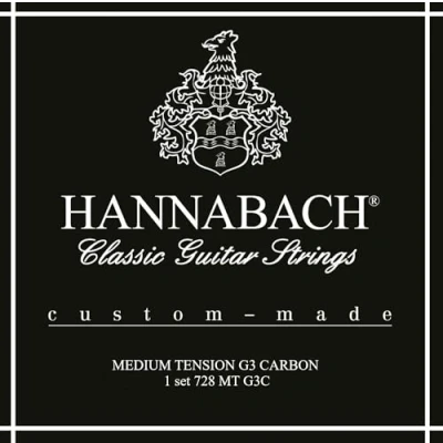 Afbeelding van Hannabach Klassieke Gitaarsnaren, 728MTG3C, Series 728 Medium Tension Custom Made Carbon, Set met G3 Carbon