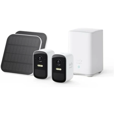 Afbeelding van eufy security eufyCam 2C Pro 2 Cam Set, Draadloos Huisbeveiligingssysteem met 2K resolutie, 180 dagen batterijduur, HomeKit compatibiliteit, IP67 ontwerp, Nachtzicht in Kleur, geen Maandelijkse Kosten