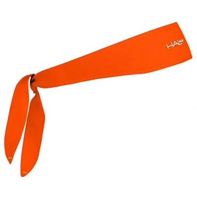 Afbeelding van Halo Headband I Custom Fit Tie zweetband voor mannen en vrouwen, antislip met vochtafvoerende drryline stof, helder oranje, één maat