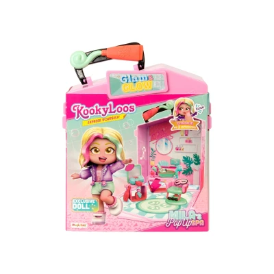 Afbeelding van KOOKYLOOS Mila&#039;s pop Up SPA met meer dan 15 accessoires en 3 grappige uitdrukkingen, inclusief kleding schoenen, schoonheidsaccessoires, make uptafel, zitting lava koppen